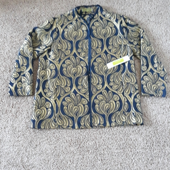 Sigrid Olsen Signature Open Front Blazer Coat Jacket Indigo Combo NWT size M - Picture 12 of 13